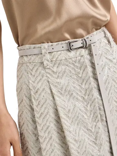 Brunello Cucinelli Women's Suede Belt with Shiny Loop | Thumbnail 2
