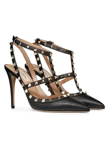 Valentino Garavani Women's Rockstud Ankle Strap Pumps 100 MM - Black - Size 11.5 | Thumbnail 2 Valentino Garavani Women's Rockstud Ankle Strap Pumps 100 MM - Black - Size 11.5 | Thumbnail 2