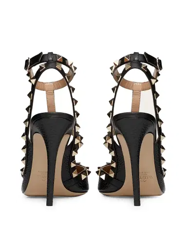 Valentino Garavani Women's Rockstud Ankle Strap Pumps 100 MM - Black - Size 11.5 | Thumbnail 4 Valentino Garavani Women's Rockstud Ankle Strap Pumps 100 MM - Black - Size 11.5 | Thumbnail 4