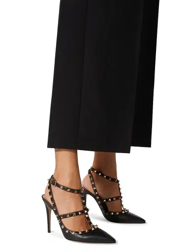 Valentino Garavani Women's Rockstud Ankle Strap Pumps 100 MM - Black - Size 11.5 | Thumbnail 6 Valentino Garavani Women's Rockstud Ankle Strap Pumps 100 MM - Black - Size 11.5 | Thumbnail 6