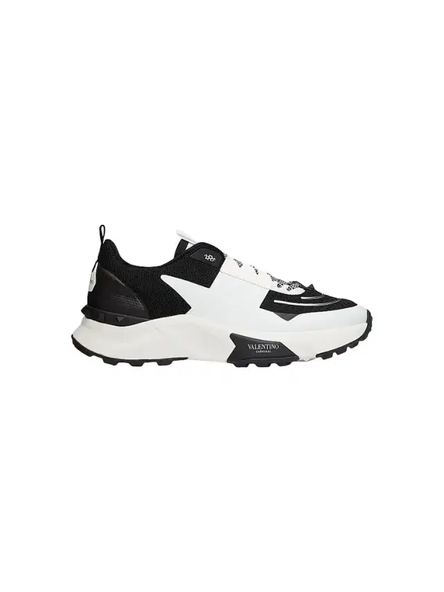 Valentino Garavani Men's True Act Low Top Sneakers in Mesh and Rubberized Fabric - Black