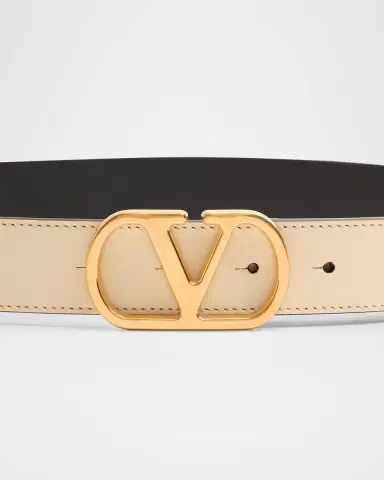 Valentino Garavani VLogo Signature Leather Belt, 30mm | Thumbnail 2