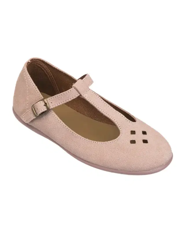 Elephantito Girl 's Suede T-Bar Flats, Baby/Toddler/Kids