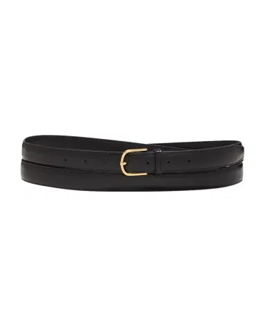 TOTEME Black Slim Trouser Leather Belt | Thumbnail 1 TOTEME Black Slim Trouser Leather Belt | Thumbnail 1