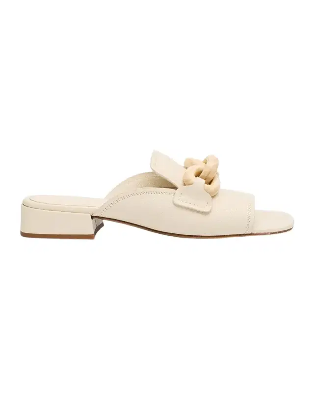 Enna Leather Chain Loafer Mules