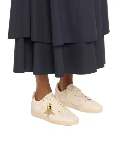 Golden Goose Ball Star Mixed Leather Low-Top Sneakers with Functional Locket | Thumbnail 1
