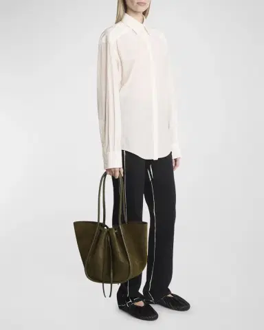Proenza Schouler Large Ruched Tote in Soft Suede | Thumbnail 2 Proenza Schouler Large Ruched Tote in Soft Suede | Thumbnail 2