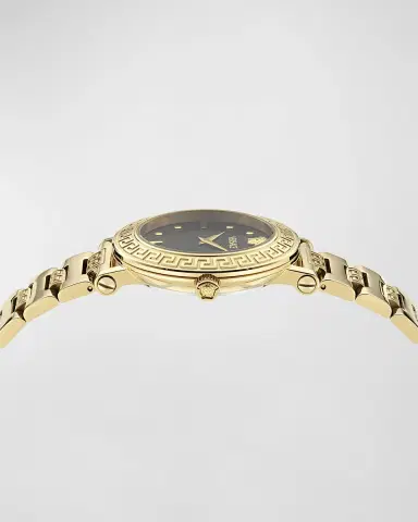 Versace 35mm Greca Sphere Watch with Bracelet Strap, Gold/Black | Thumbnail 3 Versace 35mm Greca Sphere Watch with Bracelet Strap, Gold/Black | Thumbnail 3