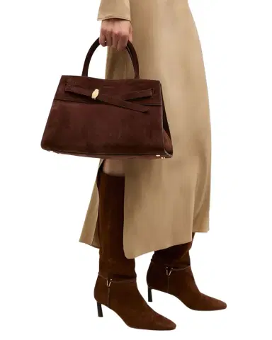 Veronica Beard Dash Belted Suede Top-Handle Bag | Thumbnail 1 Veronica Beard Dash Belted Suede Top-Handle Bag | Thumbnail 1