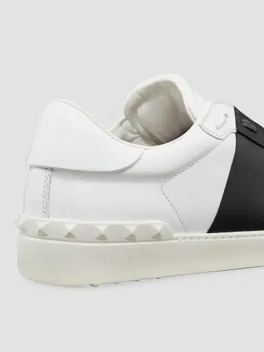 Valentino Garavani Men's Calfskin Open Sneakers - White Black - Size 12.5 | Thumbnail 5