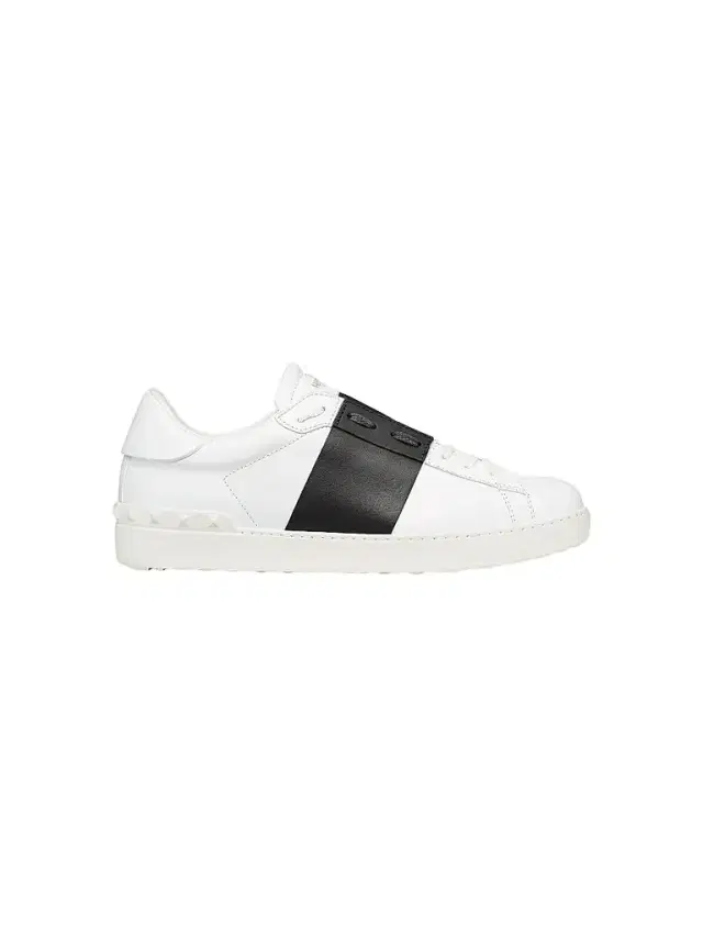 Men's Calfskin Open Sneakers - White Black