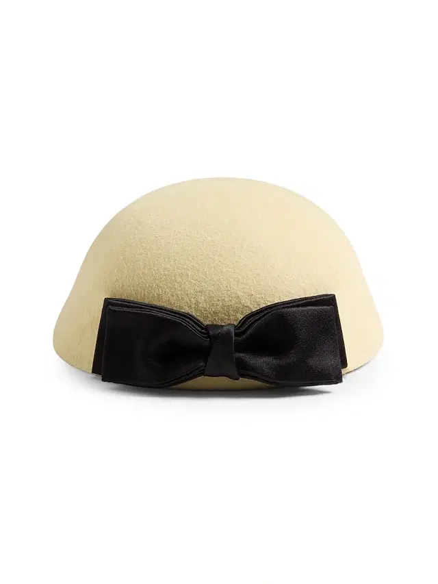 Valentino Garavani Women's Vlogo Signature Hat in Lapin Fabric with Satin Bow - Cream Black