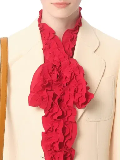 Valentino Garavani Women's Crepe De Chine Shirt - Red | Thumbnail 7