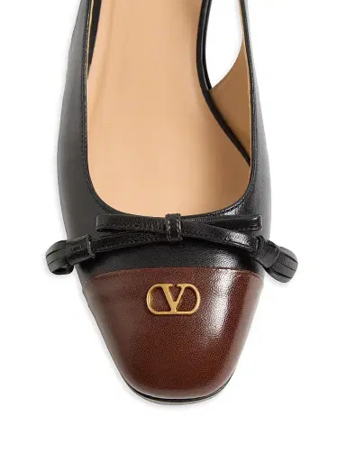 Valentino Garavani Women's Valet Du Roi Kid Slingback Ballerinas 25MM - Black Coffee - Size 11.5 | Thumbnail 5