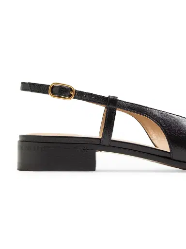 Valentino Garavani Women's Valet Du Roi Kid Slingback Ballerinas 25MM - Black Coffee - Size 11.5 | Thumbnail 6
