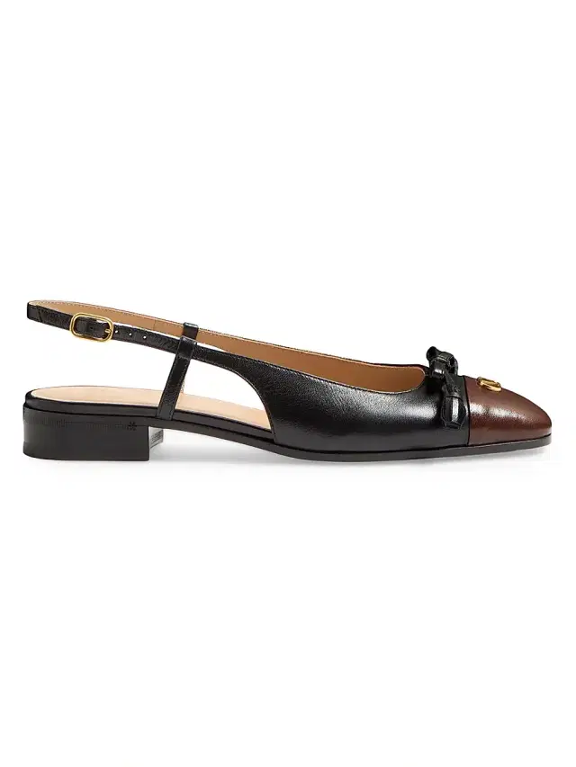 Valentino Garavani Women's Valet Du Roi Kid Slingback Ballerinas 25MM - Black Coffee