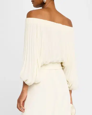 A.L.C. Sienna Pleated Off-The-Shoulder Top | Thumbnail 3 A.L.C. Sienna Pleated Off-The-Shoulder Top | Thumbnail 3