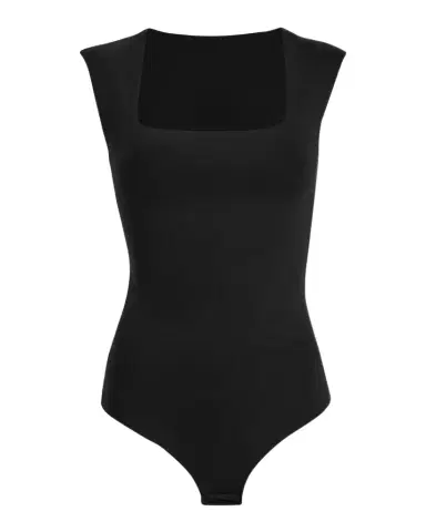 Commando Cap-Sleeve Neoprene Thong Bodysuit | Thumbnail 1