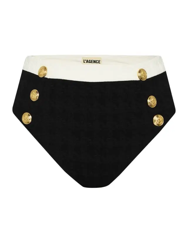 Vanessa Colorblock Chic High-Waist Bikini Bottoms
