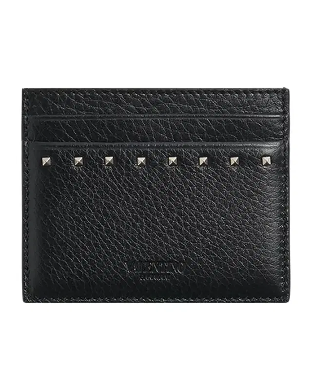 Valentino Garavani Men 's Leather Rockstud Card Holder