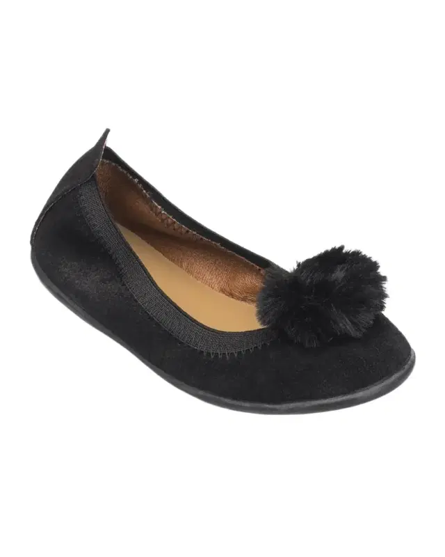 Elephantito Girl 's PomPom Ballerina Flats, Toddlers/Kids