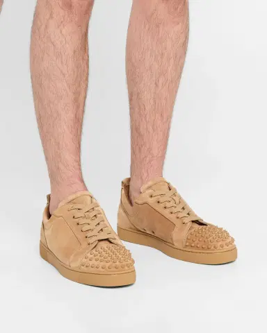 Christian Louboutin Men's Louis Junior Spikes Low-Top Suede Sneakers | Thumbnail 2 Christian Louboutin Men's Louis Junior Spikes Low-Top Suede Sneakers | Thumbnail 2
