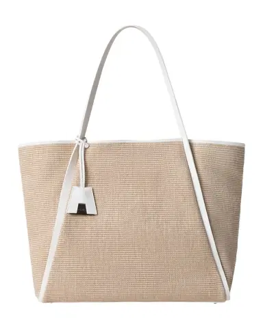 Akris Alex Raffia & Leather Tote Bag | Thumbnail 1 Akris Alex Raffia & Leather Tote Bag | Thumbnail 1