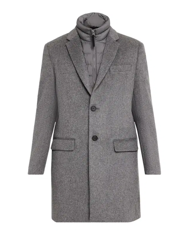 Mackage Men's Wool Topcoat with Removable Down Bib