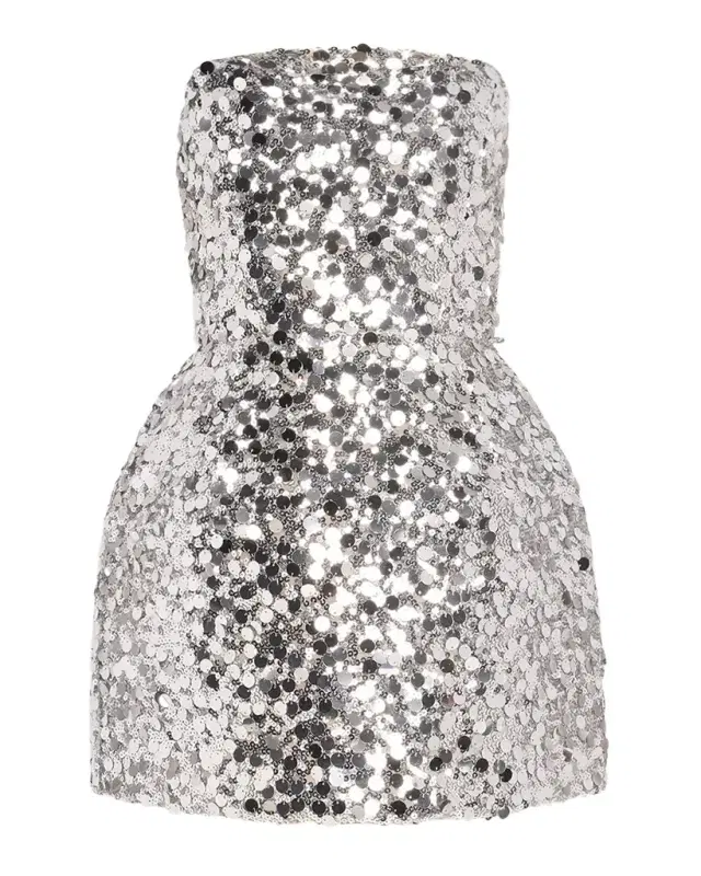 Bronx Banco Maraya Strapless Lace-Up Sequin Mini Dress