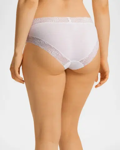 Hanro Cotton Delight Lace-Trim High-Cut Briefs | Thumbnail 3