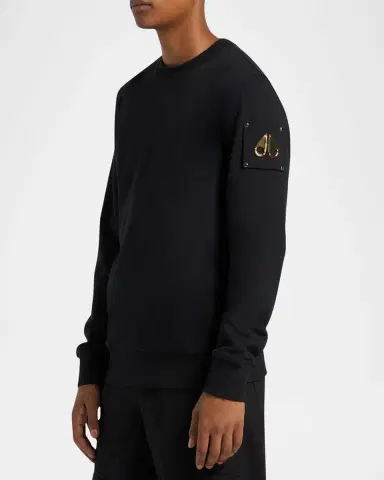 Moose Knuckles Men's Snyder Metal Logo Sweatshirt | Thumbnail 4 Moose Knuckles Men's Snyder Metal Logo Sweatshirt | Thumbnail 4
