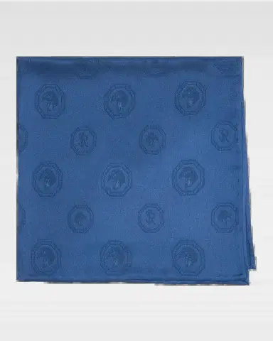 Stefano Ricci Men's Tonal Jacquard Logo Silk Pocket Square | Thumbnail 2