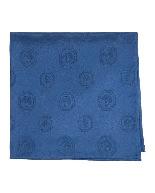 Stefano Ricci Men 's Tonal Jacquard Logo Silk Pocket Square