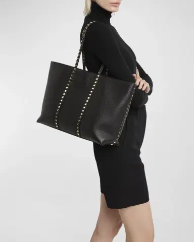 Valentino Garavani Rockstud Medium Leather Tote Bag | Thumbnail 3 Valentino Garavani Rockstud Medium Leather Tote Bag | Thumbnail 3