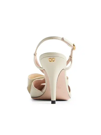 Valentino Garavani Women's Bowow 85MM Slingback Pumps - Ivory - Size 9.5 | Thumbnail 4