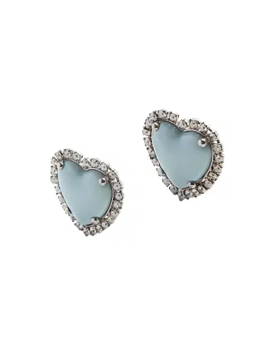 Valentino Garavani Women's Coeur Hyperbole Earrings in Swarovski Crystals - Azure | Thumbnail 2