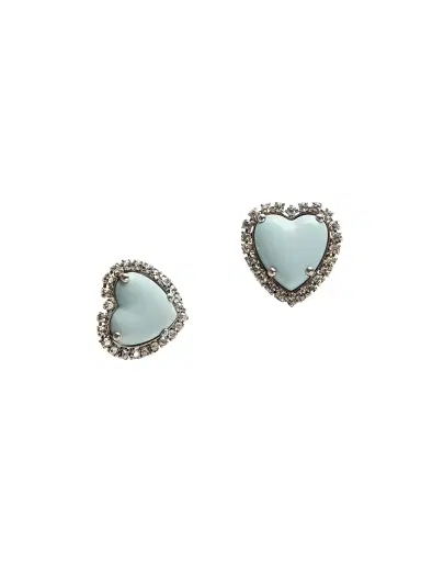 Valentino Garavani Women's Coeur Hyperbole Earrings in Swarovski Crystals - Azure | Thumbnail 3