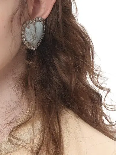 Valentino Garavani Women's Coeur Hyperbole Earrings in Swarovski Crystals - Azure | Thumbnail 5