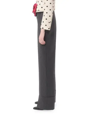 Valentino Garavani Women's Virgin Wool Pants - Gray Melange - Size 8 | Thumbnail 3