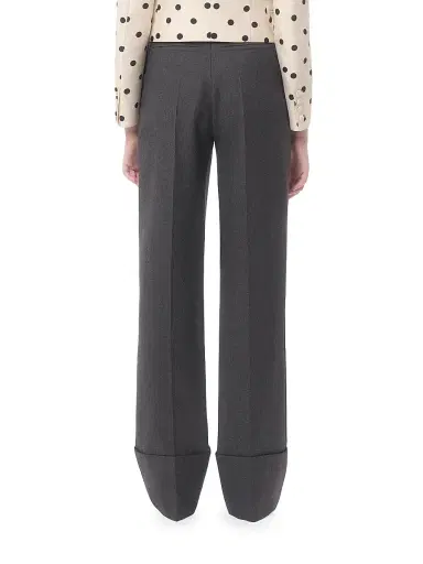 Valentino Garavani Women's Virgin Wool Pants - Gray Melange - Size 8 | Thumbnail 4