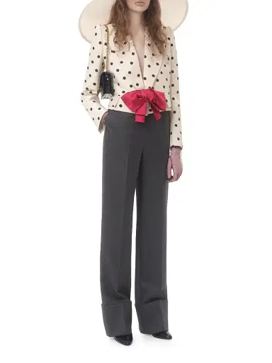 Valentino Garavani Women's Virgin Wool Pants - Gray Melange - Size 8 | Thumbnail 6