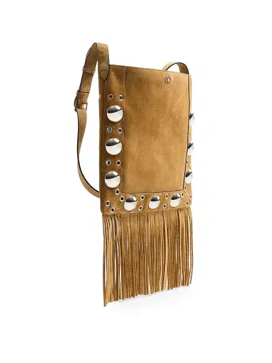 Valentino Garavani Men's Nellcôte Suede Shoulder Bag with Fringes - Havana Beige | Thumbnail 4 Valentino Garavani Men's Nellcôte Suede Shoulder Bag with Fringes - Havana Beige | Thumbnail 4