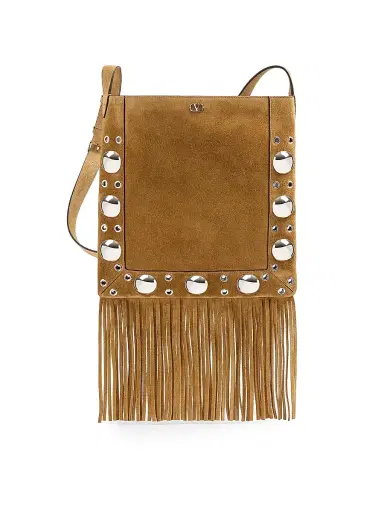 Valentino Garavani Men's Nellcôte Suede Shoulder Bag with Fringes - Havana Beige | Thumbnail 1 Valentino Garavani Men's Nellcôte Suede Shoulder Bag with Fringes - Havana Beige | Thumbnail 1