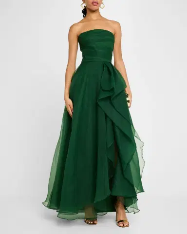 THEIA Teresa Draped Strapless Gown | Thumbnail 4 THEIA Teresa Draped Strapless Gown | Thumbnail 4