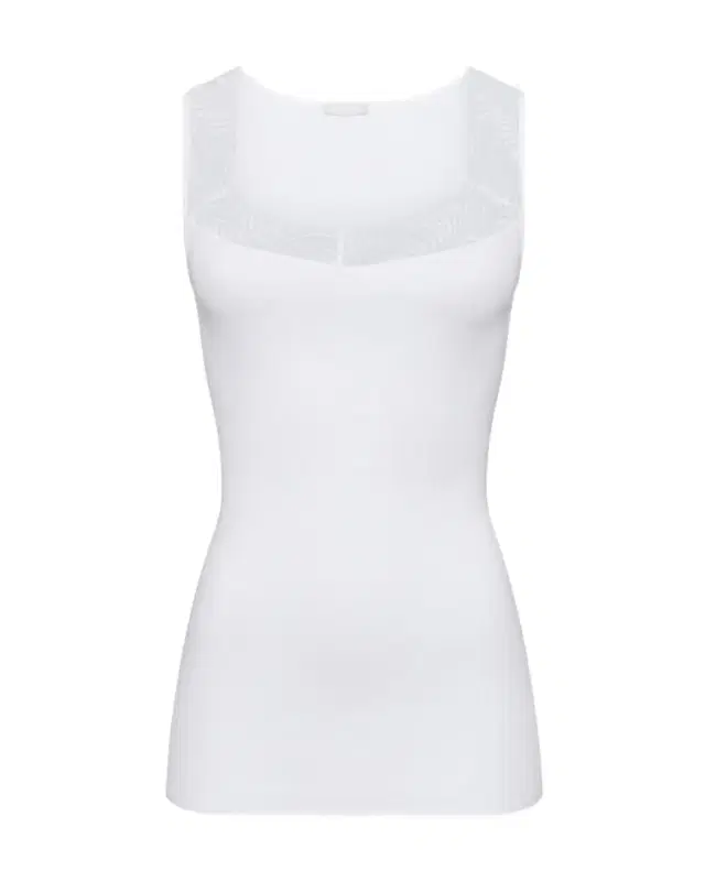 Hanro Cotton Delight Lace-Trim Tank Top