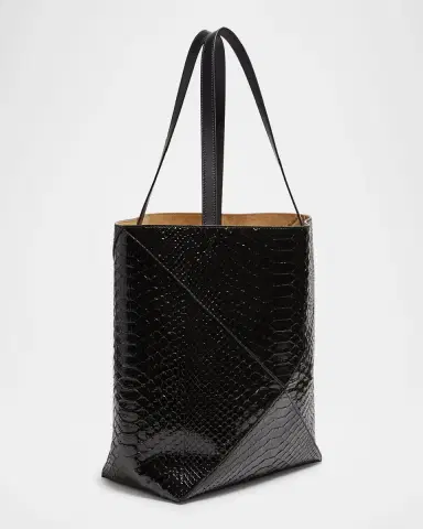 Loewe Puzzle Fold Large Patent Python-Embossed Tote Bag | Thumbnail 6 Loewe Puzzle Fold Large Patent Python-Embossed Tote Bag | Thumbnail 6