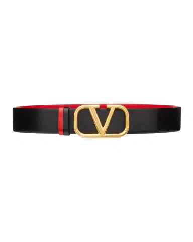 Valentino Garavani VLogo Signature Reversible Leather Belt, 40mm | Thumbnail 1