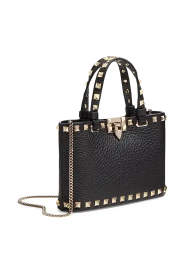 Valentino Garavani Women's Mini Rockstud Shopping Bag in Grainy Calfskin | Thumbnail 3 Valentino Garavani Women's Mini Rockstud Shopping Bag in Grainy Calfskin | Thumbnail 3