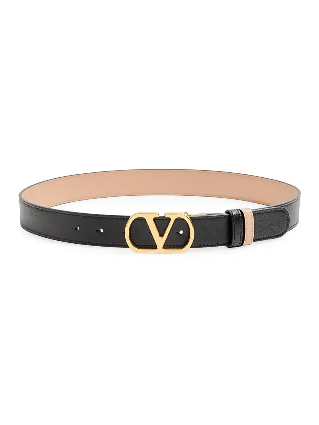 Valentino Garavani Women's Vlogo Signature Reversible Shiny Calfskin Belt 30MM - Black Pink