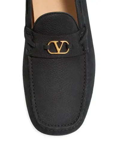 Valentino Garavani Men's Driver Fastaway Loafers in Deerskin Suede - Black - Size 7 | Thumbnail 5 Valentino Garavani Men's Driver Fastaway Loafers in Deerskin Suede - Black - Size 7 | Thumbnail 5